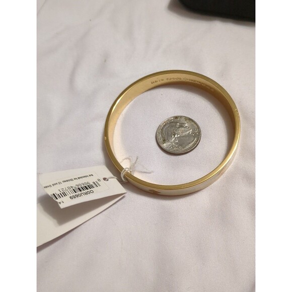Kate Spade Cream Ivory Gold 12K Plated  Slip On Bangle Bracelet - Picture 4 of 4